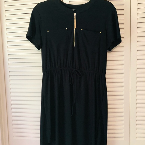 Cutest Summer Knee Length Lightweight Shirt Dress- Size Medium- Black - Picture 5 of 5